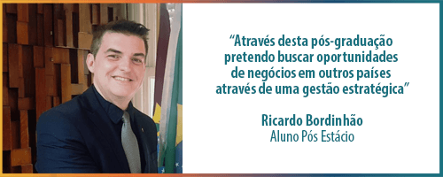 Em busca de aprimoramento, o farmacêutico Ricardo Bordinhão decidiu cursar pós em Comércio Exterior